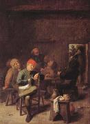 BROUWER, Adriaen Peasants Smoking and Drinking (mk08) oil on canvas